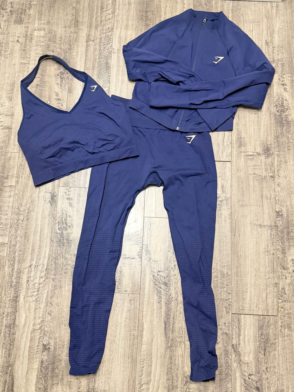 Gymshark Navy Seamless 3-Piece Active Set - Women
